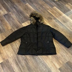 Women’s Calvin Klein winter jacket with fur hood large